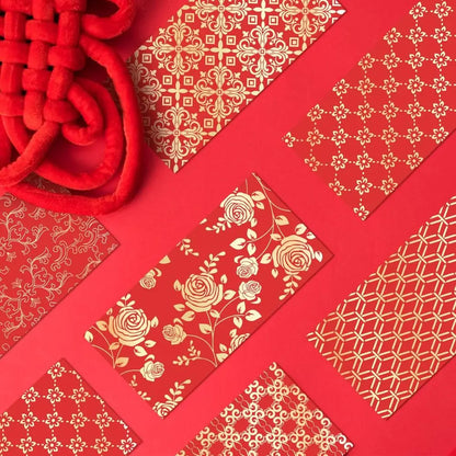 Chinese New Year 2026 Red 66-Piece Fortune Envelopes, 6 Designs, for Lunar Festival, Birthdays, and Weddings