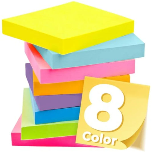 Sticky Notes 3x3 Inch for home office notebook use, paper material in bright colors, self-stick pads with easy-to-post adhesive