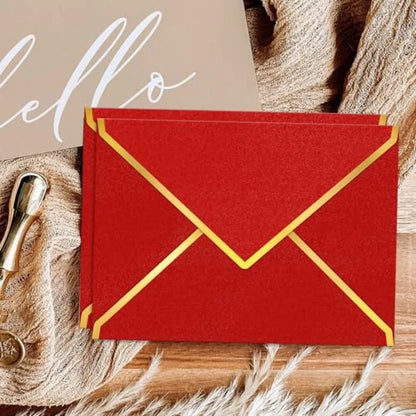 30 Pieces 5 x 7 Inch A7 Envelopes with V Flap Gold Foil Border, for Office, Business Envelopes Colo Envelopes for Gift Cards