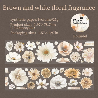 50mm*2m PET Plant Large petals tape Sticker Decorative collage Adhesive Diy Scrapbooking hand made Masking tape