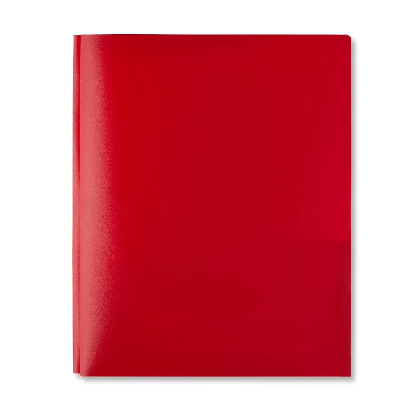 3-Prong 2-Pocket Poly Folder, Red