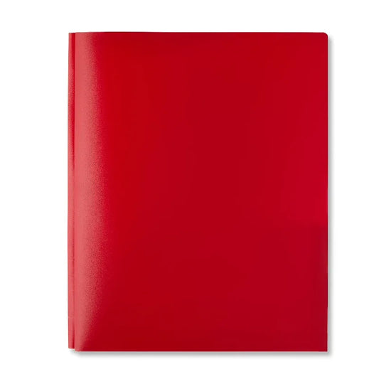 3-Prong 2-Pocket Poly Folder, Red