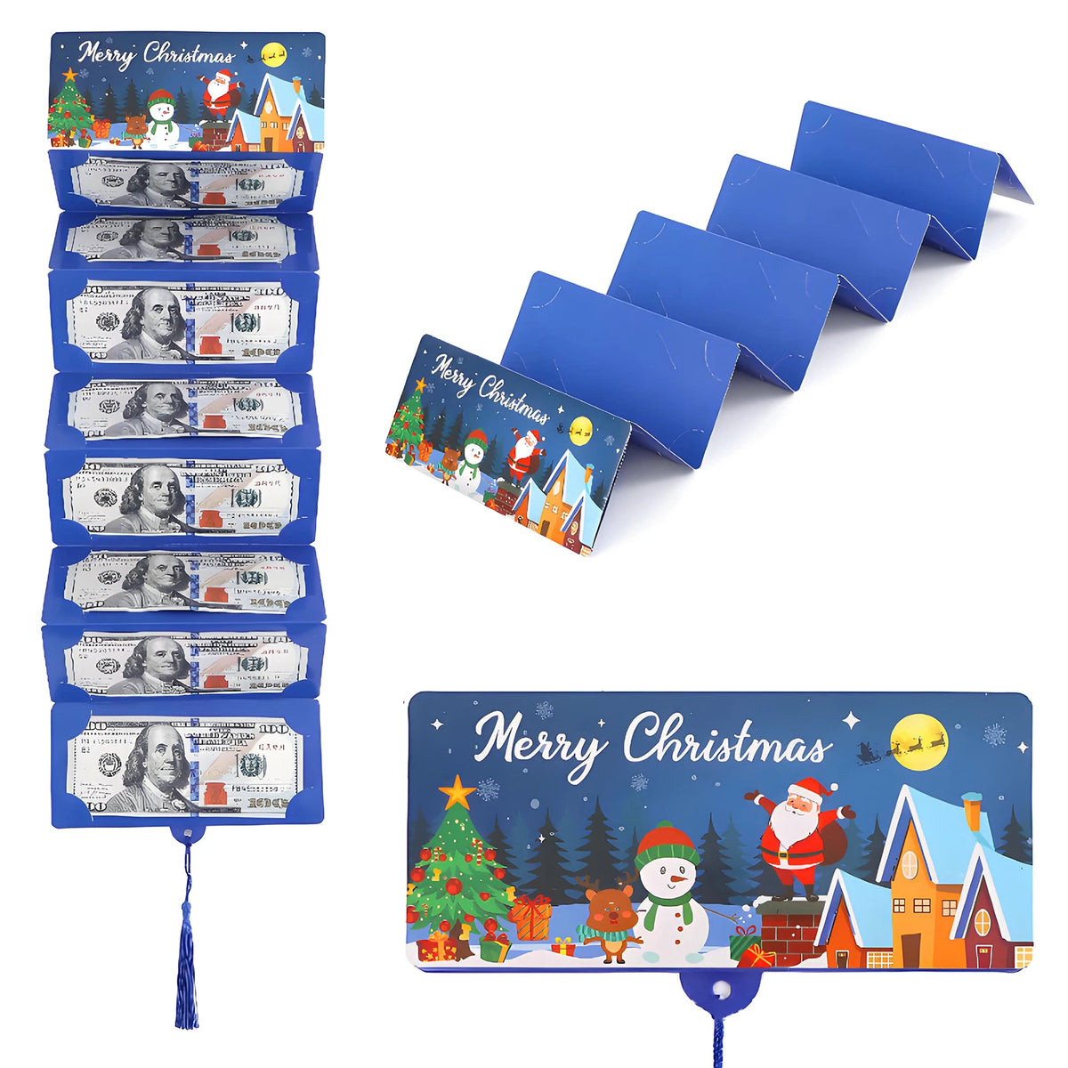 Christmas Cash Gift Envelope with Money Clip Christmas Surprise Card Holder Christmas Money Holder for Women Men Girls