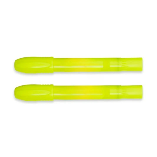 Gel Highlighters, Bullet Tip, Fluorescent Yellow, 2 Count