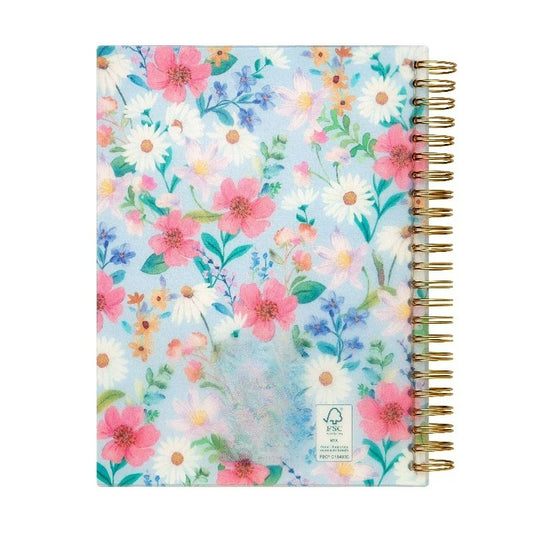Weekly Planner, 6.25" x 8.25", Blue Religious, Poly Spiral Bound