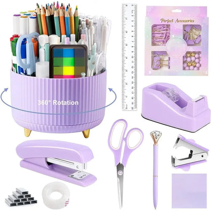 Office Supplies, School Supplies, Desk Accessories, Desk Organizer, Scissors, Stapler, Tape Dispenser, Binder Clips, Staples, St