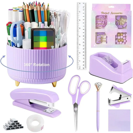 Office Supplies, School Supplies, Desk Accessories, Desk Organizer, Scissors, Stapler, Tape Dispenser, Binder Clips, Staples, St