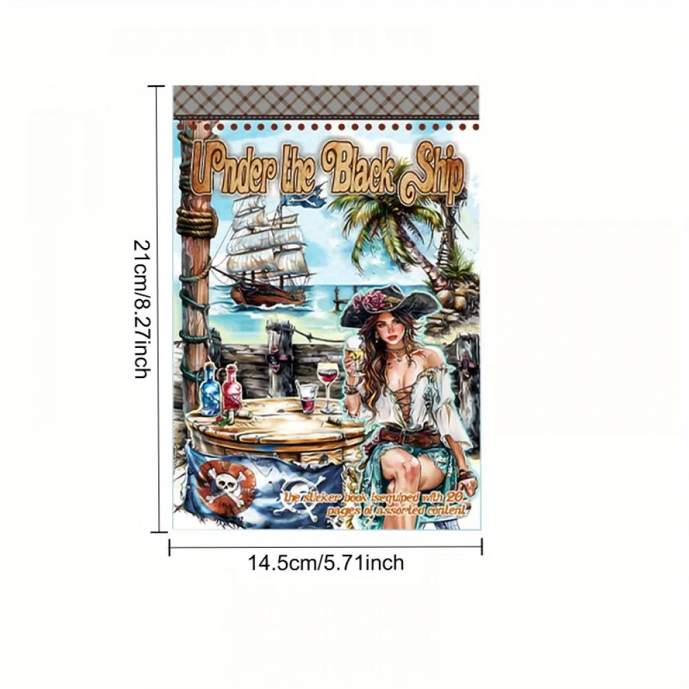 A5 Christmas Theme Sticker Book PET Material Pre-cut Model Retro Style Diary Decoration Base Material