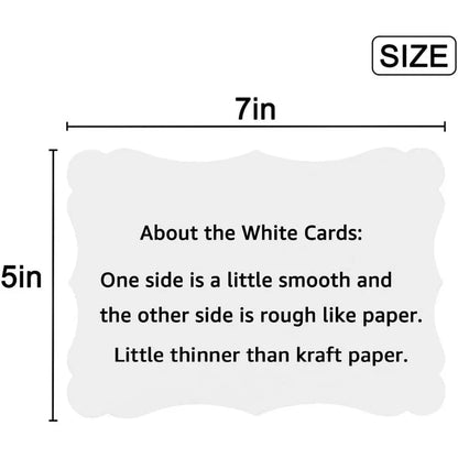 50 Pack Blank 5x7 White Greeting Cards - Thick Cardstock for DIY Invitations, Menus, Showers, Weddings