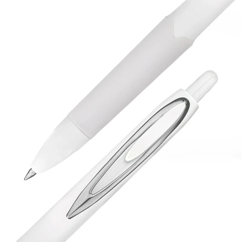 Retractable Gel Pens, Medium Point, 0.7mm, White Barrel, Black Ink, 4 Count