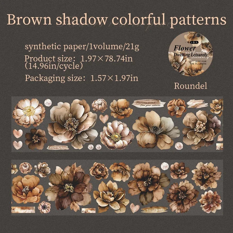 50mm*2m PET Plant Large petals tape Sticker Decorative collage Adhesive Diy Scrapbooking hand made Masking tape