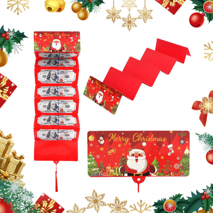Christmas Cash Gift Envelope with Money Clip Christmas Surprise Card Holder Christmas Money Holder for Women Men Girls