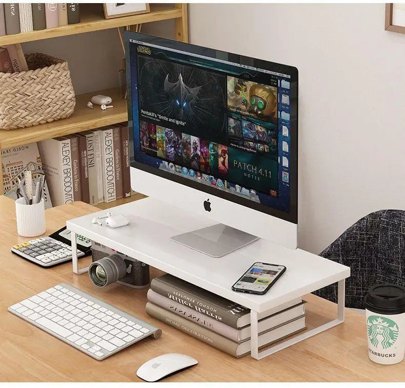 50cm Fixed-Height Monitor Stand Riser Heavy Duty Ergonomic Computer Screen Base Sturdy Desktop Storage Organizer Strong Load Bearing Laptop Holder Practical Office Accessories Workspace Desk Organization