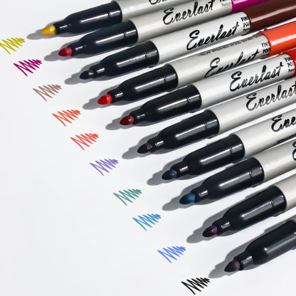 20/40/60-Pack Waterproof  Dual-Tip Permanent Markers, Quick-Drying, Waterproof & Smudge-Proof, for Office Marking, Note-Taking,