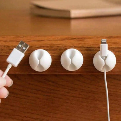 1Pc Round Self Adhesive Cable Clip, Desktop Wire Cord Holder Keeper, USB Charging Cable Organizer for Desk Cable Management