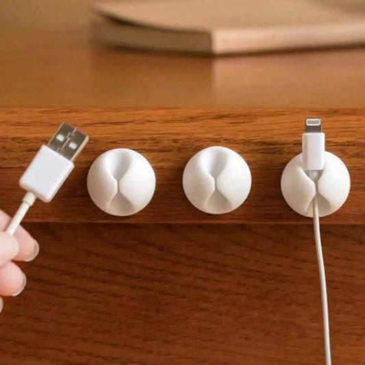1Pc Round Self Adhesive Cable Clip, Desktop Wire Cord Holder Keeper, USB Charging Cable Organizer for Desk Cable Management