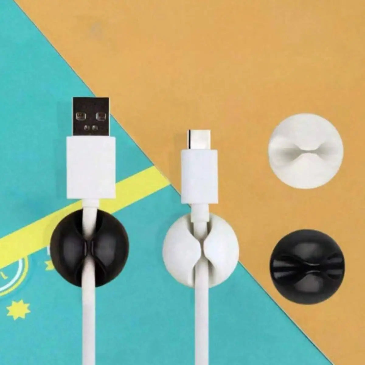 1Pc Round Self Adhesive Cable Clip, Desktop Wire Cord Holder Keeper, USB Charging Cable Organizer for Desk Cable Management