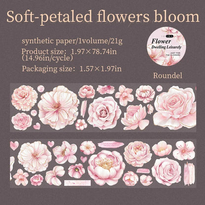 50mm*2m PET Plant Large petals tape Sticker Decorative collage Adhesive Diy Scrapbooking hand made Masking tape