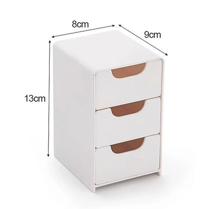 3‑Tier Multifunctional Desk Organizer With Drawers Large Capacity Desktop Storage Box For Makeup Jewelry Cosmetic Vanity Counter Organizer