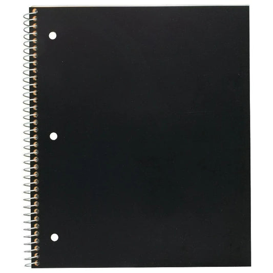 Spiral Notebook Plus Study App 1 Subject College Ruled 8 12 x 11 Black
