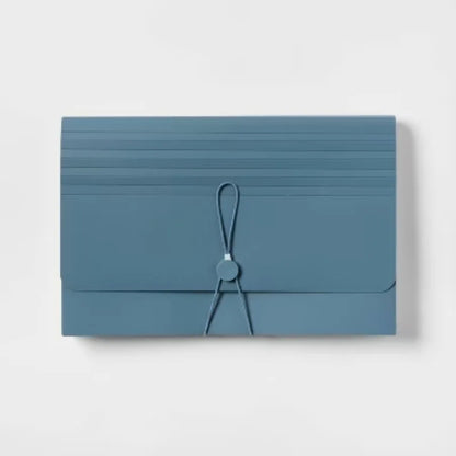 24 Pocket Legal Size Expanding File Folder, Slate Blue Accordion Paper Organizer for Documents and Paperwork