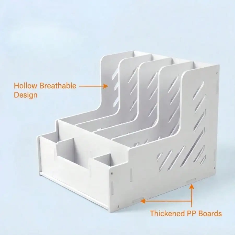 This Multi-Functional Desktop File Organizer Is Suitable For Office A4 Letter Paper And Documents, And Can Also Be Used As A Pen Holder, Book And Document Organizer On A Home Desk.