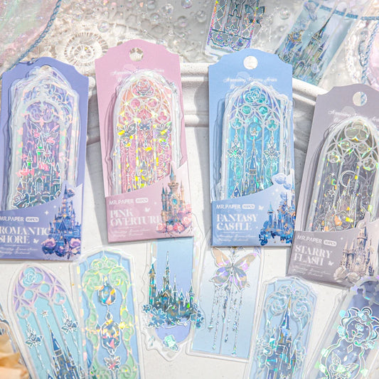 Mr Paper 40pcs/bag Shell Light PVC Bookmarks Streaming Dream Series High Value Ins Fresh Reading Marker Card Reading Bookmarks