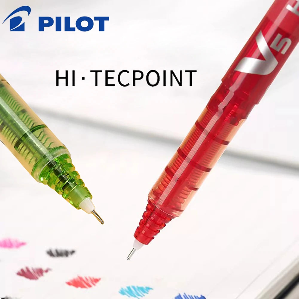 12pcs Pilot BX-V5 Gel Pens Hi Straight Liquid Pen Large Capacity Quick-drying Ink 0.5mm Needle Point Stationery