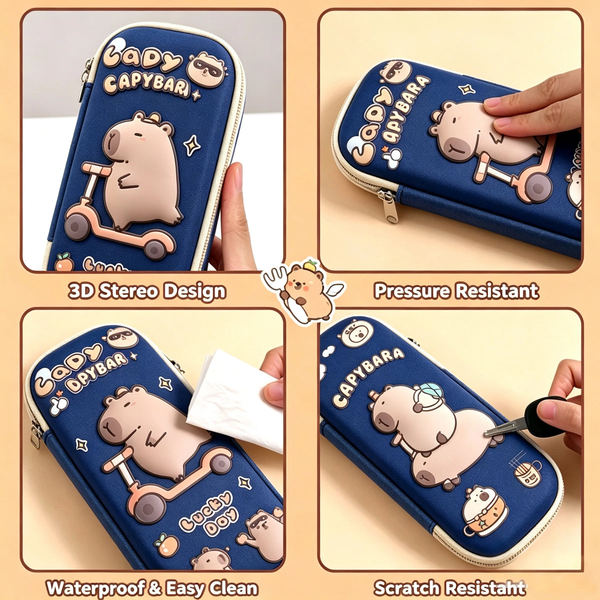 3D Stereo Cartoon Pencil Case Large Capacity Stationery Storage Bag Cute Portable Pen Pouch For Primary School Students School Supplies