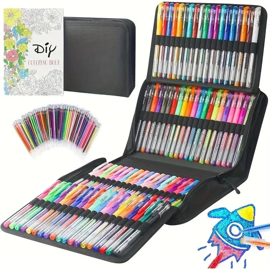 160 Pack Gel Pen For Adults Coloring Books, Fine Tip Gel Pen 80Artist Pens Include 80 Colored Pens, 80Refills, for Drawing Journaling Craft Art Supplies