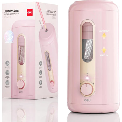 Deli Electric Pencil Sharpener Automatic USB Battery Operated 3 Modes Fast Sharp for Home Office School