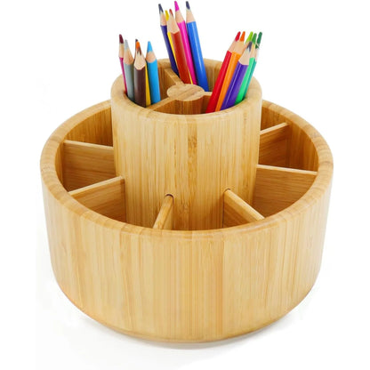 360° Rotating Desk Organizer, Heavy Duty Multi-Use Art Supply Caddy for Pens, Markers, Pencils, Makeup & Paint Brushes, All-in-One Storage Holder