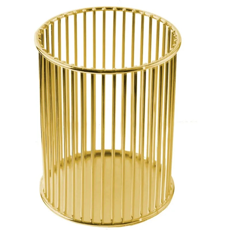 Gold Metal Pen Holder Cup for Desk Makeup Brushes Pencil Holders Home Office Organizer