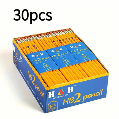 Premium 30pcs Hexagonal Yellow Wood Pencil With Red Eraser - Classic Graphite Writing Pencil - Elegant Office Supplies And Professional Drawing Sketching Pencils For Students Artists - Traditional School Stationery