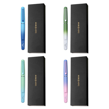 HERO 9338A Magnetic Fountain Pen 0.38mm Iridium EF Nib Frosted Gradient Metal Body Fingerprint Proof Ergonomic Grip Quick Dry Ink Smooth Writing, Anti-Skip & Anti-Blob