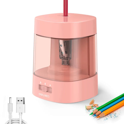 Deli Electric Pencil Sharpener Automatic USB Battery Operated Fast Sharp 3 Modes for Home Office School