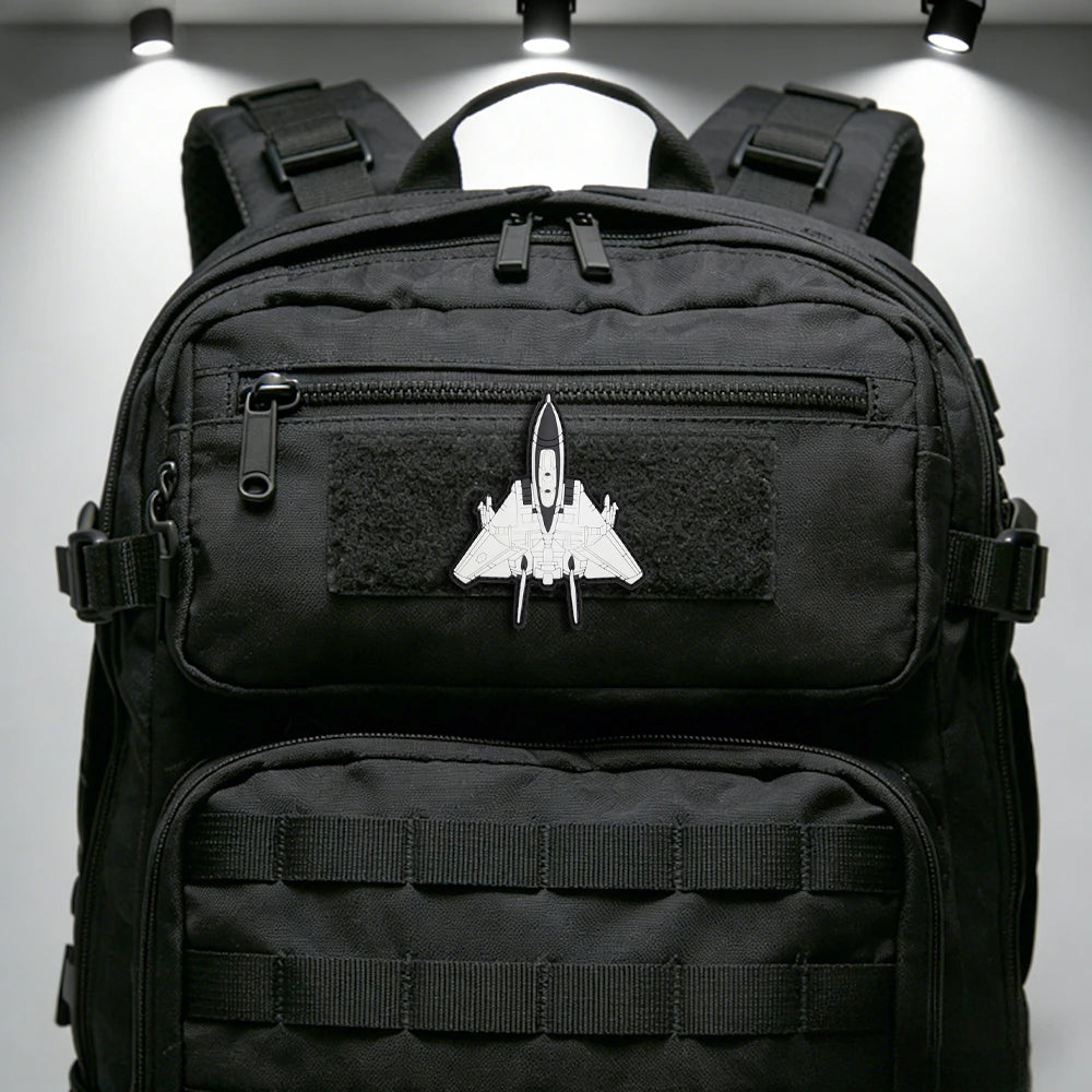 Fighter Jet Shaped PVC Morale Patch Hook & Loop Military Aircraft Patches For Backpack Clothing