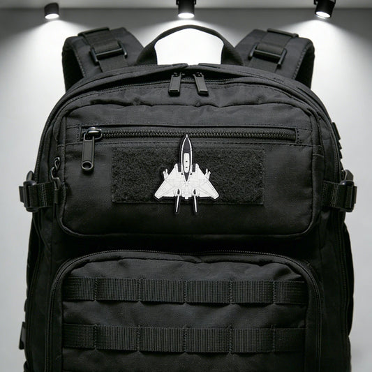 Fighter Jet Shaped PVC Morale Patch Hook & Loop Military Aircraft Patches For Backpack Clothing