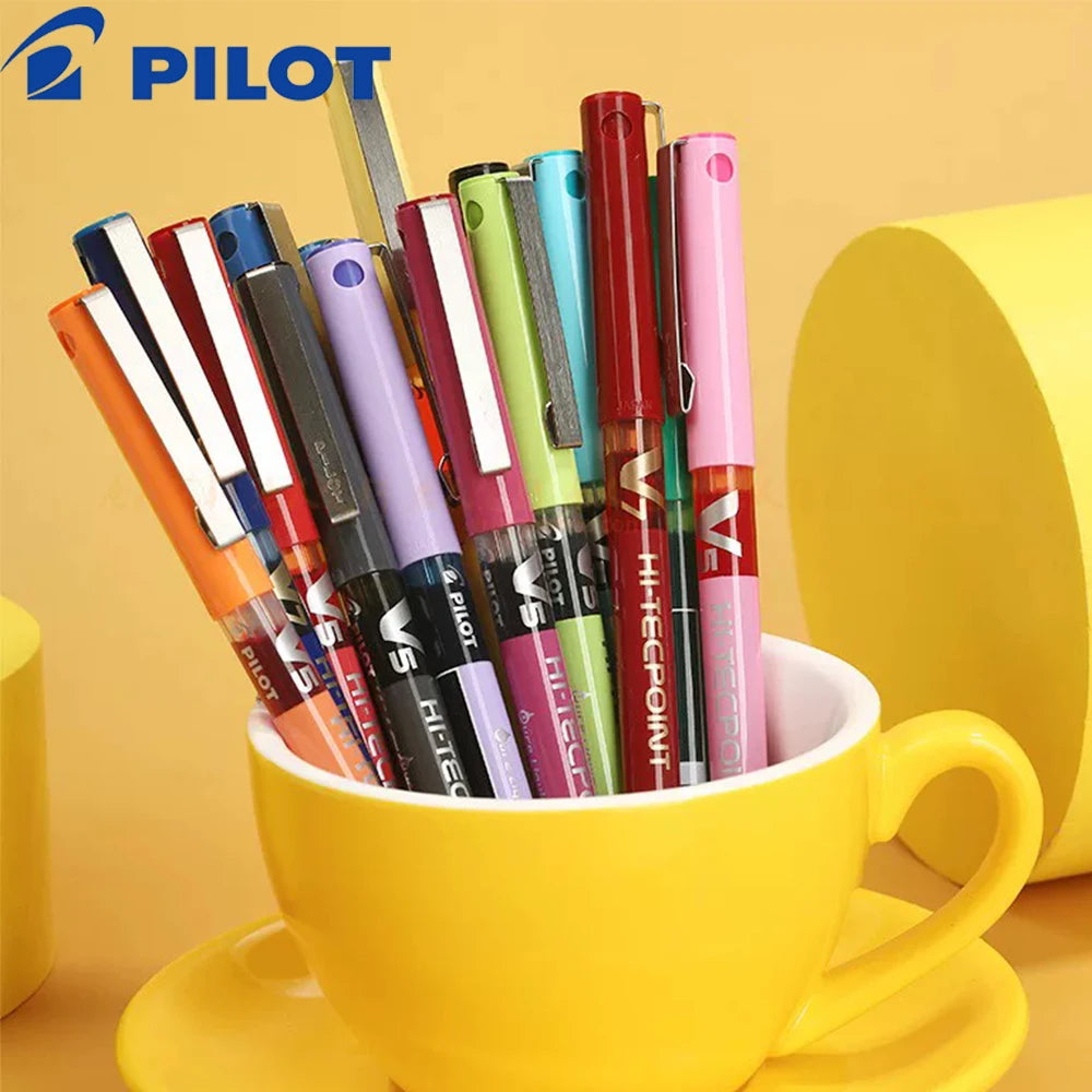12pcs Pilot BX-V5 Gel Pens Hi Straight Liquid Pen Large Capacity Quick-drying Ink 0.5mm Needle Point Stationery