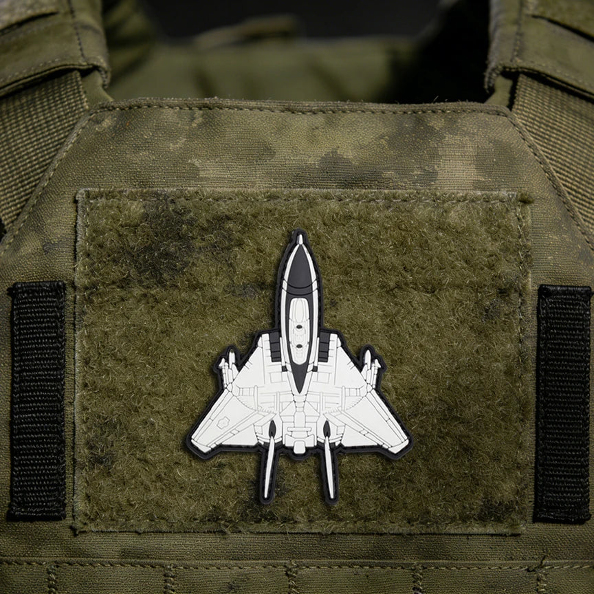 Fighter Jet Shaped PVC Morale Patch Hook & Loop Military Aircraft Patches For Backpack Clothing