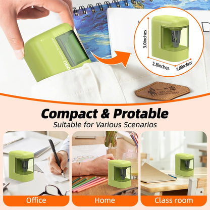 Deli Electric Pencil Sharpener Battery USB Operated Portable Sharpener for Home Office School