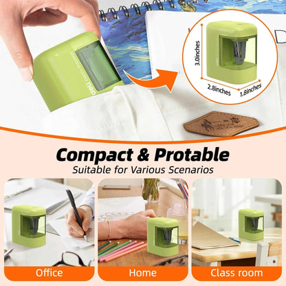 Deli Electric Pencil Sharpener Battery USB Operated Portable Sharpener for Home Office School