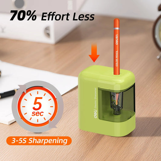 Deli Electric Pencil Sharpener Battery USB Operated Portable Sharpener for Home Office School