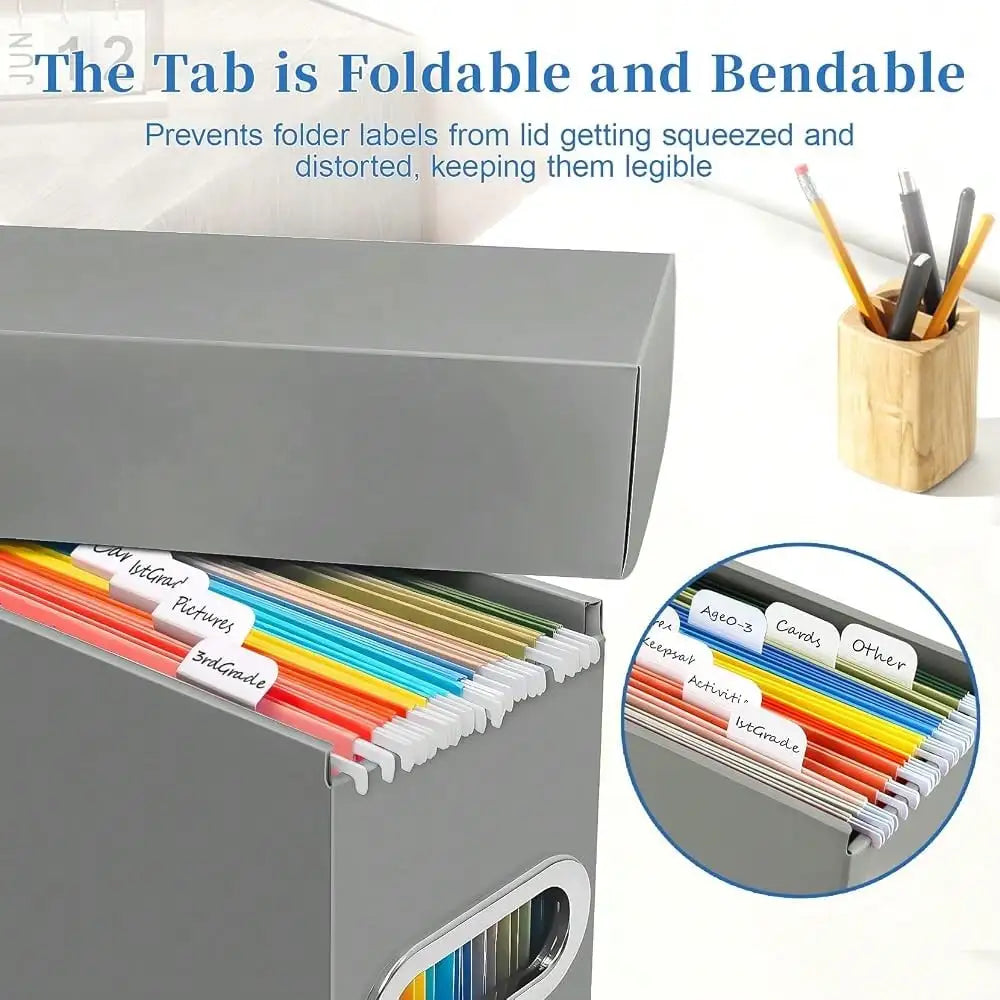 File Organizer Box With Lid & Handle, Heavy Duty Hanging File Folder Storage Boxes For Letter Size, Portable Filing Organizer For Office