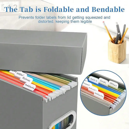 File Organizer Box With Lid & Handle, Heavy Duty Hanging File Folder Storage Boxes For Letter Size, Portable Filing Organizer For Office