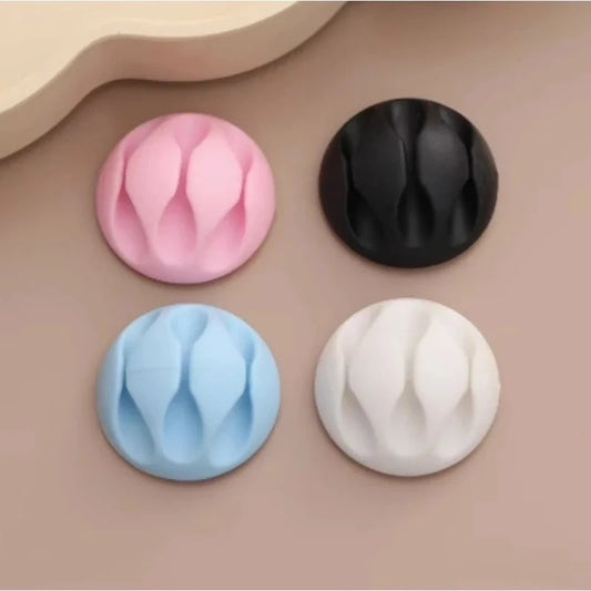 3‑Pack Adhesive Cable Clips, Desktop Cable Managers Cord Holder, Self‑Sticky Cable Organizer, Wire Charger Cord Keeper, Multi‑Purpose Cable Management Holder for Desk, Home, Office, Random Color