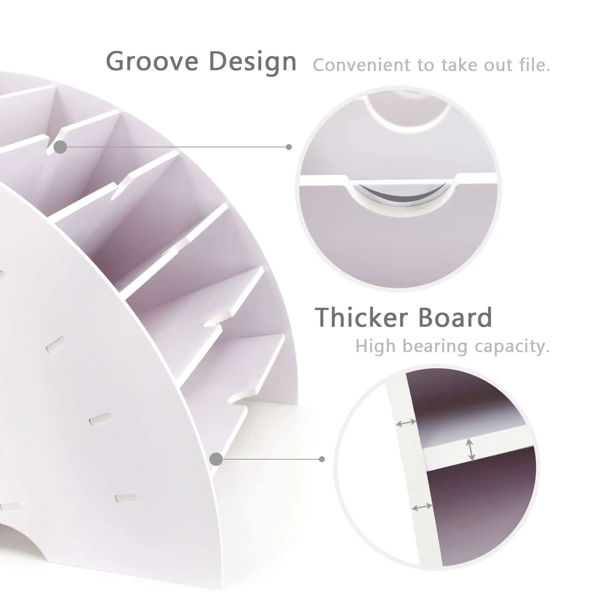 Fan Shaped Desk File Organizer - 6 Compartments File Holder for Desktop, Magazine Rack, Mail Holder, File Sorter, Paper Organizer for Home Office Classroom, White