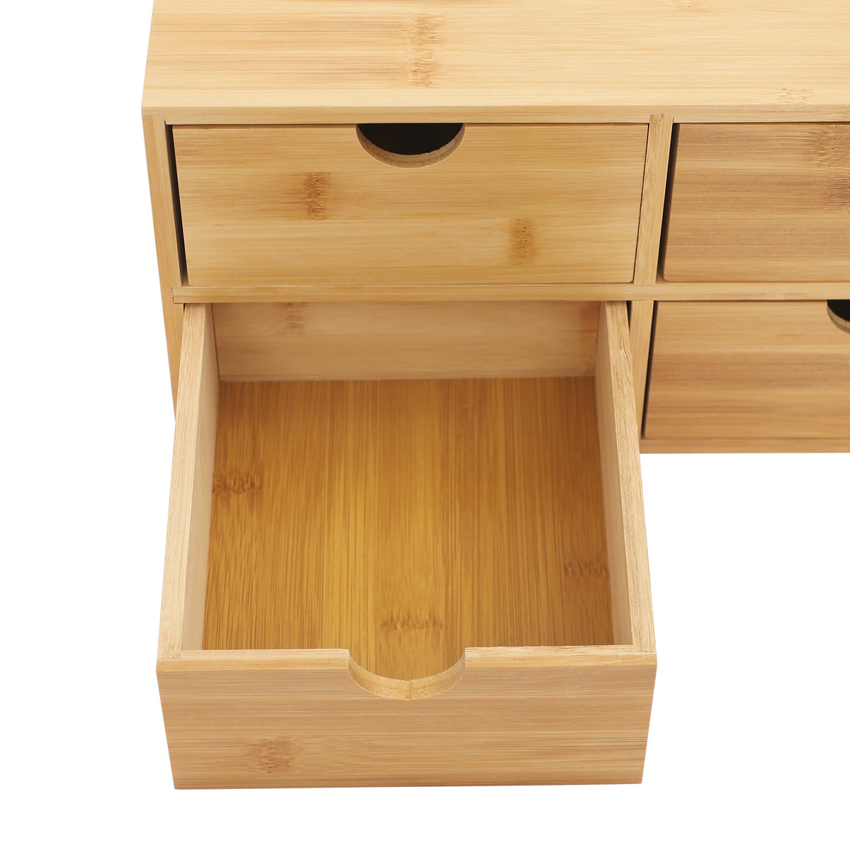 4-Drawer Tabletop Storage Organizer, Bamboo Desk Organizer, Desktop Tabletop Storage Caddy, 33*19*16 cm/12.99*7.48*6.3 in