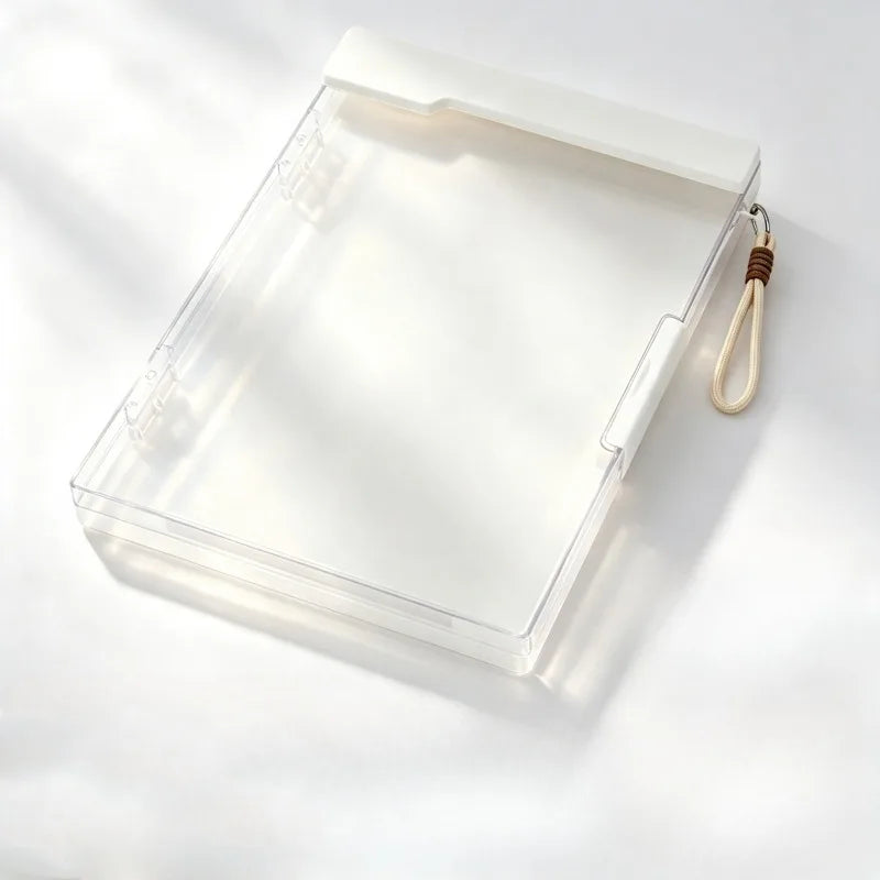 1 Pack Thickened ABS Storage Clipboard 13.3×9.88 Inch Portable Writing Board with Built-in Storage & Clear Lid, Multi-Color Document Holder