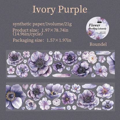 50mm*2m PET Plant Large petals tape Sticker Decorative collage Adhesive Diy Scrapbooking hand made Masking tape